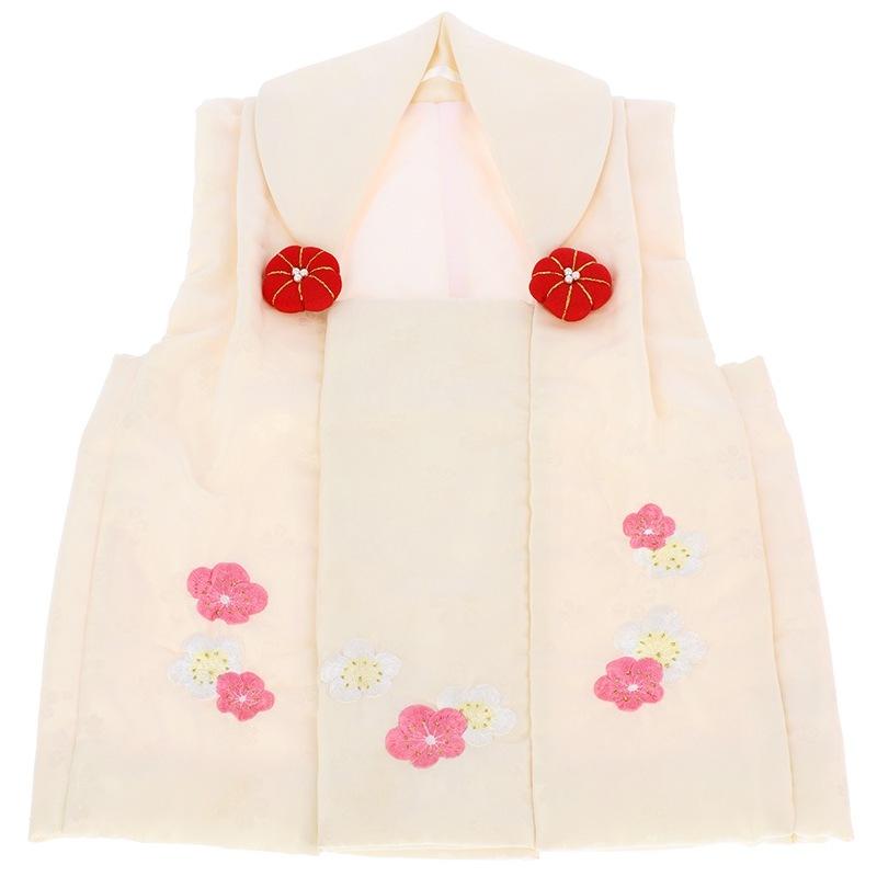 503ag100◎七五三 三歳 女児 着物&被布 部分絞り 梅 籠花 白◎ 1AP4229000.webp