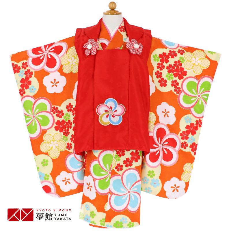 子供着物 七五三 3歳 鼓 花模様 赤橙色 CK-7380 子供着物 七五三 3歳 鼓 花模様 赤橙色 CK-7380 - メルカリ