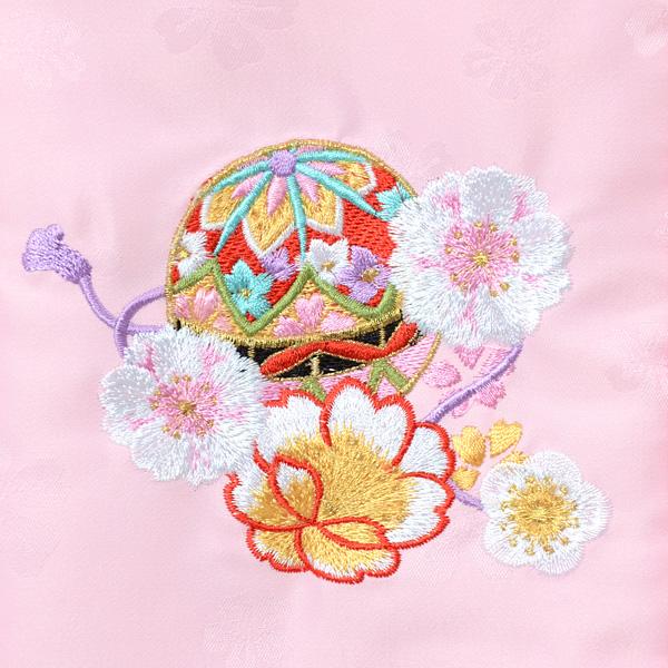 七五三 着物レンタル 3歳 753 女の子 フルセット 被布 ピンク×紫 矢