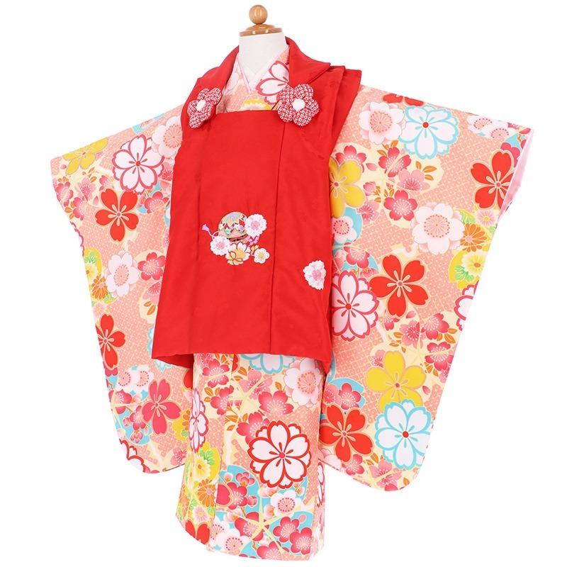 七五三 着物セット 3歳 女の子 赤 ピンク フルセット 総額60,000円以上