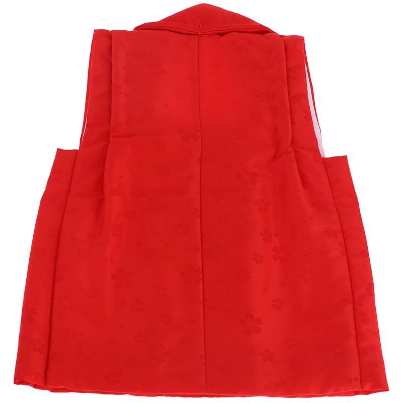 七五三 着物レンタル 3歳 753 女の子 フルセット 被布 赤×黄色・ピンク