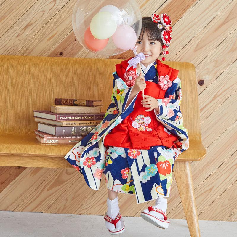 七五三用被布ドレス　オレンジ、赤mix 3歳 楽天市場】＼2点で3％OFFクーポン／【レンタル】七五三 セット 3