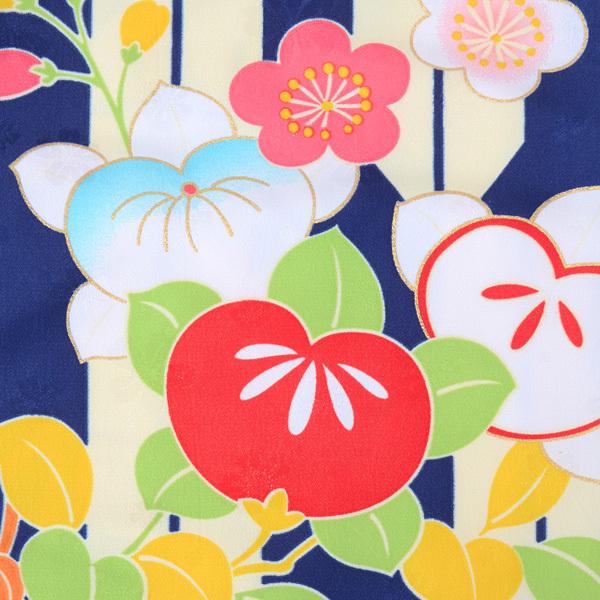 七五三 着物レンタル 3歳 753 女の子 フルセット 被布 赤×紺 矢羽根に