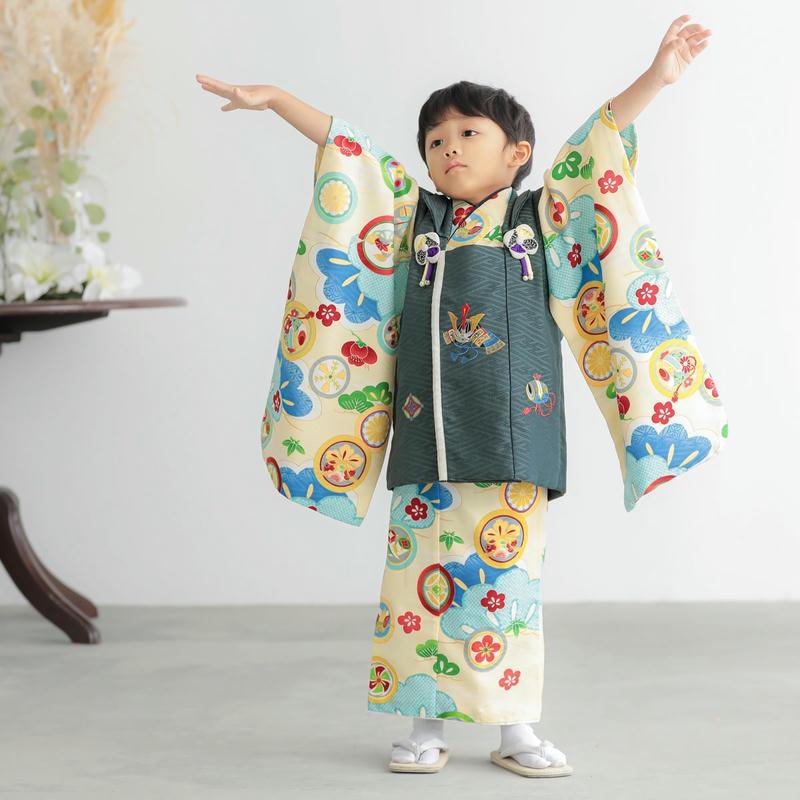 七五三 着物レンタル 3歳 753 式部浪漫 ブランド着物 男の子 フル