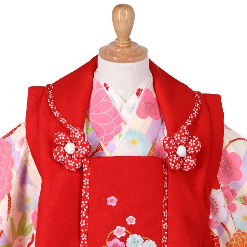 七五三 着物レンタル 3歳 753 女の子 フルセット 被布 クリーム