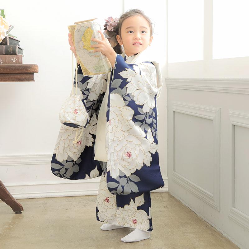 七五三 着物レンタル 3歳 753 女の子 フルセット 被布 オフホワイト