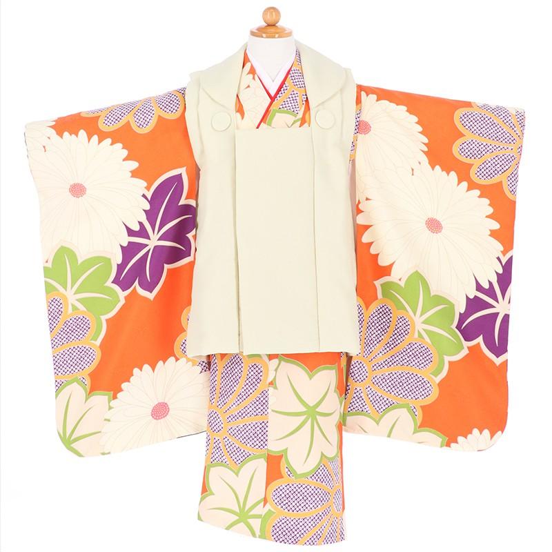 七五三 着物レンタル 3歳 753 女の子 フルセット 被布 ベージュ無地