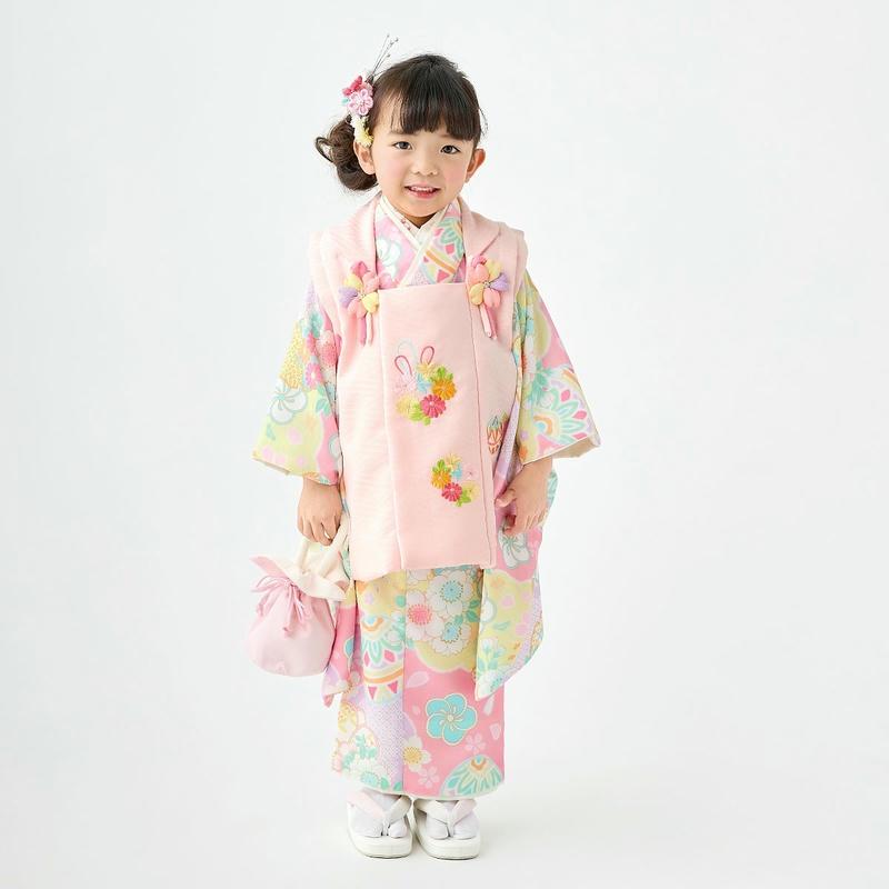 七五三 着物レンタル 3歳 753 式部浪漫 ブランド着物 女の子 フル