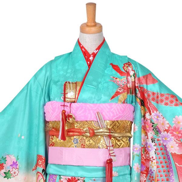 七五三 7歳着物 レンタル フルセット 安い 訳あり特価 水色 花紋