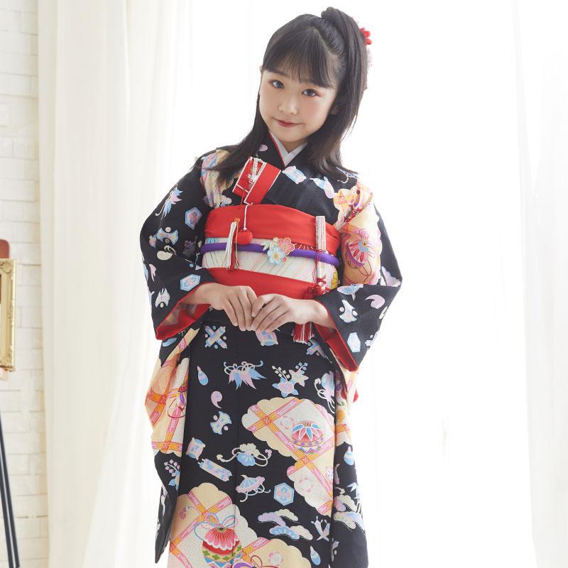 上品な黒系!お買い得品♡七五三　7歳　女の子　フルセット　一式　ふくら雀　鞠 楽天市場】七五三 着物 7歳 フルセット黒の通販