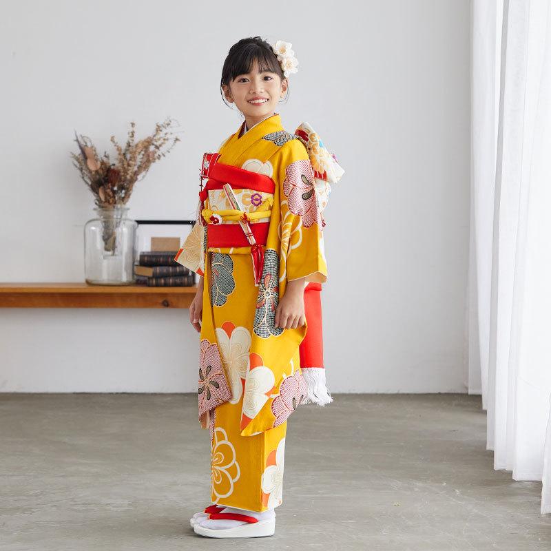 お買い得品♡七五三　7歳　女の子　セット　一式　黄色 楽天市場】【レンタル】七五三 着物 7歳 四つ身セット(結び帯