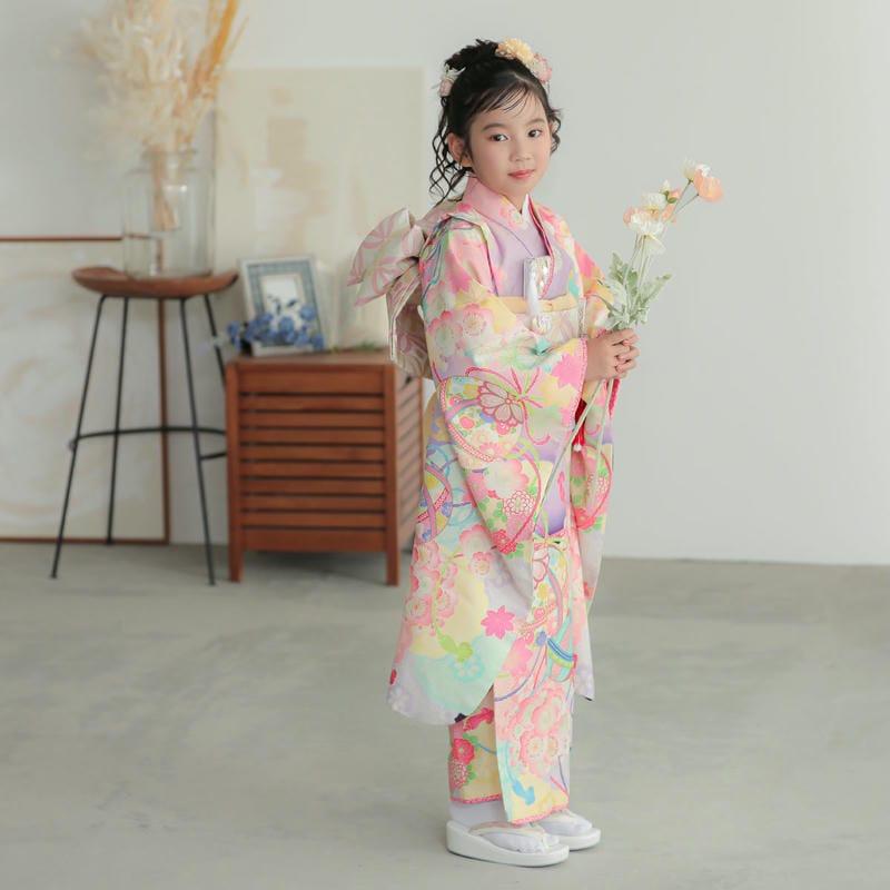 七五三 7歳着物 レンタル フルセット 乙葉 ブランド着物 紫 薬玉 七五三 7歳着物 レンタル フルセット 乙葉 ブランド着物 紫 薬玉