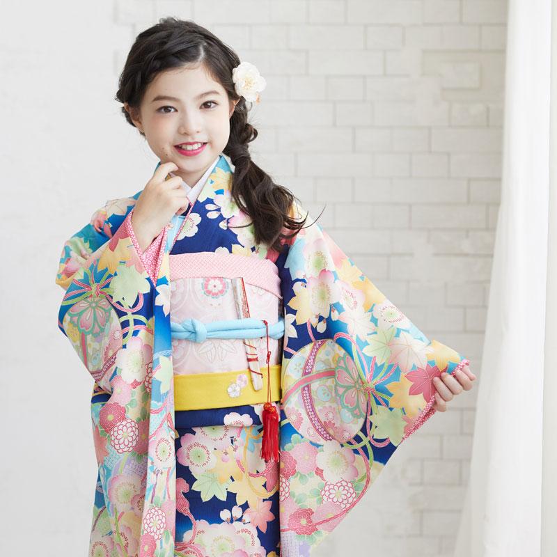 本物品質の 七五三 7歳用女の子高級着物フルセット【日本製】◇白色系