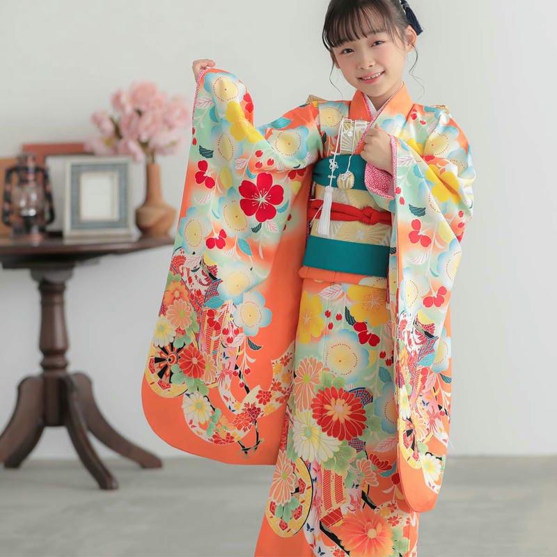 七五三　新品　着物セット　7歳　フルセット 七五三 着物 7歳 フルセット 購入 20点セット 四つ身着物 帯 753