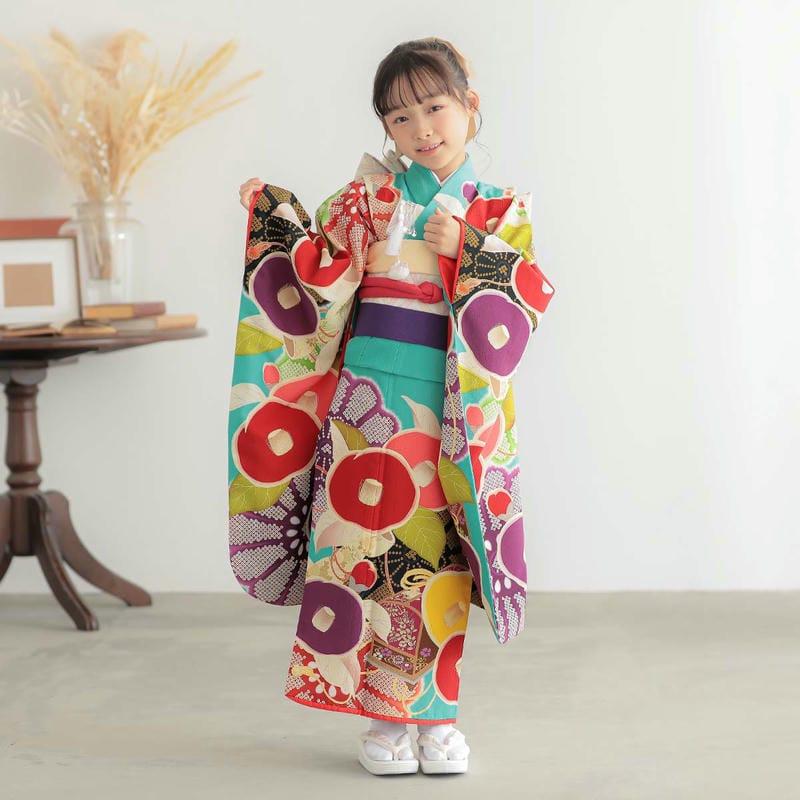 7歳 七五三セット 七五三 7歳着物 レンタル フルセット 芸艸堂 ブランド着物 水色
