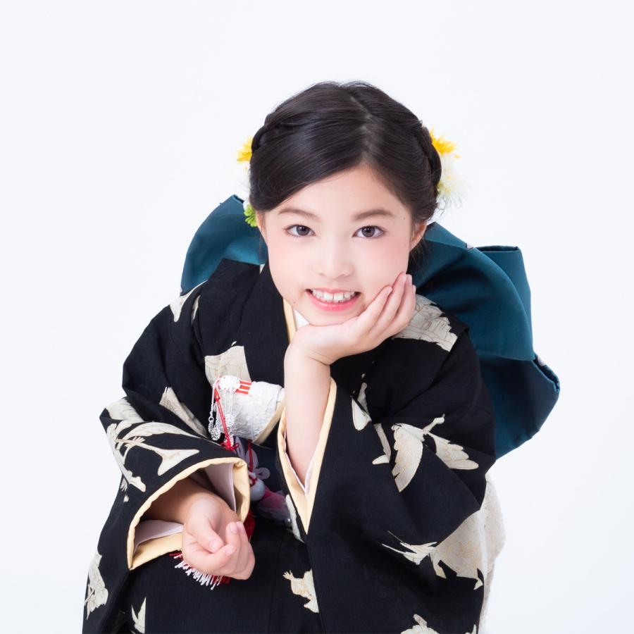 七五三 7歳着物 レンタル フルセット モダンアンテナ ブランド着物 黒