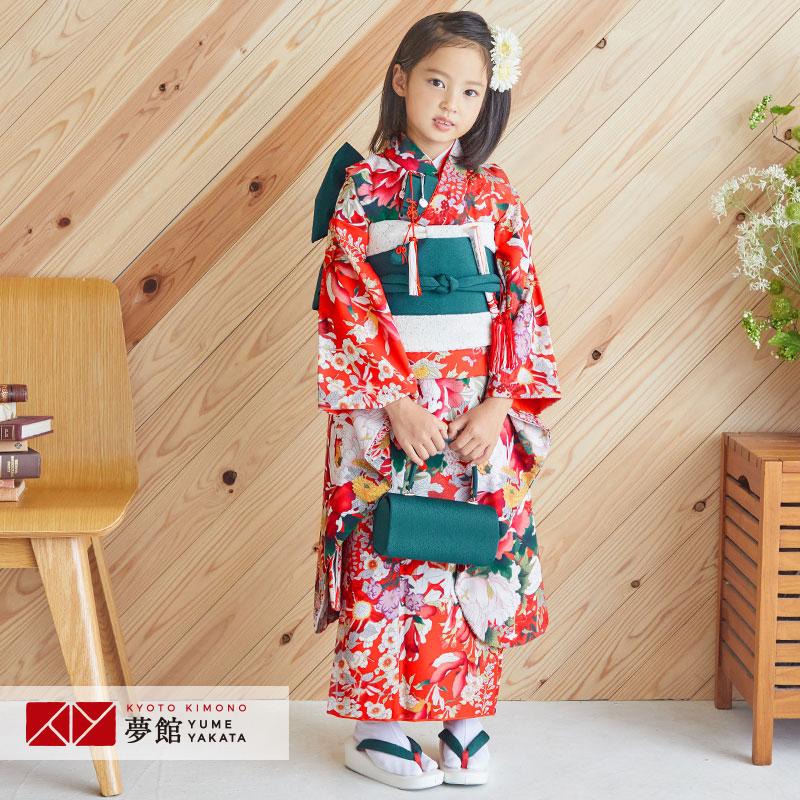 七五三セット★七歳用 七五三 7歳 四つ身着物フルセット「扇面にまり 水色」女の子 7才