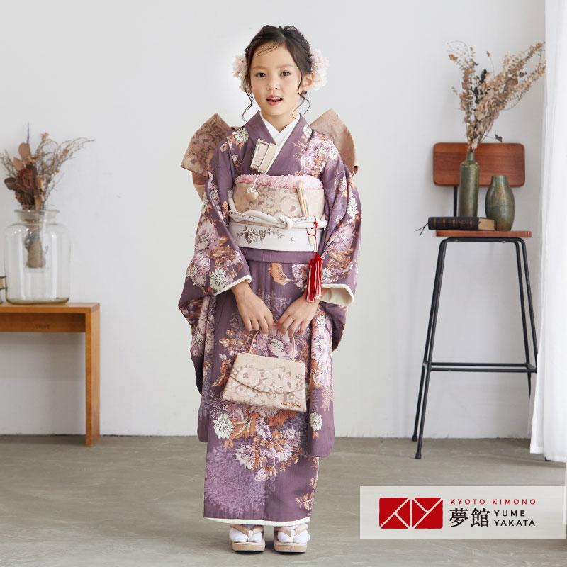 七五三 7歳 七歳 着物 レンタル Jillstuart 四つ身 ひなまつりn071 渋紫 桃の節句 女の子 アネモネ 新作からsaleアイテム等お得な商品満載