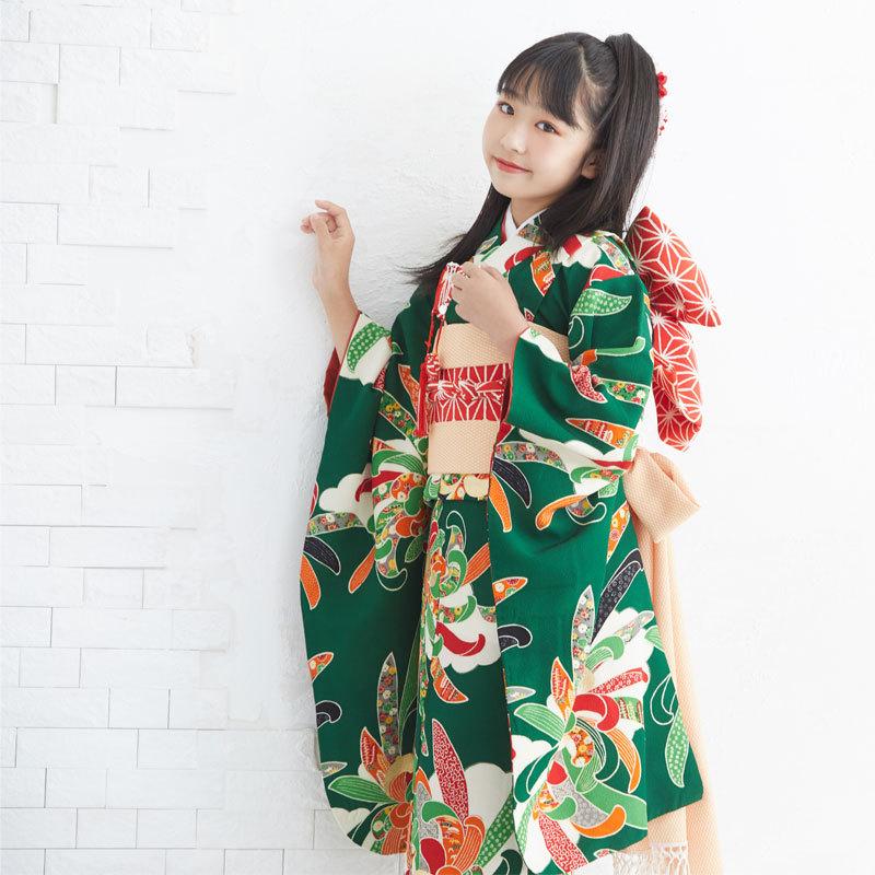 七五三 7歳着物 レンタル フルセット 紅一点 ブランド着物 安い 訳あり