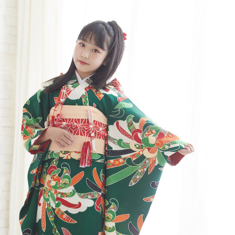 七五三 7歳着物 レンタル フルセット 紅一点 ブランド着物 安い 訳あり