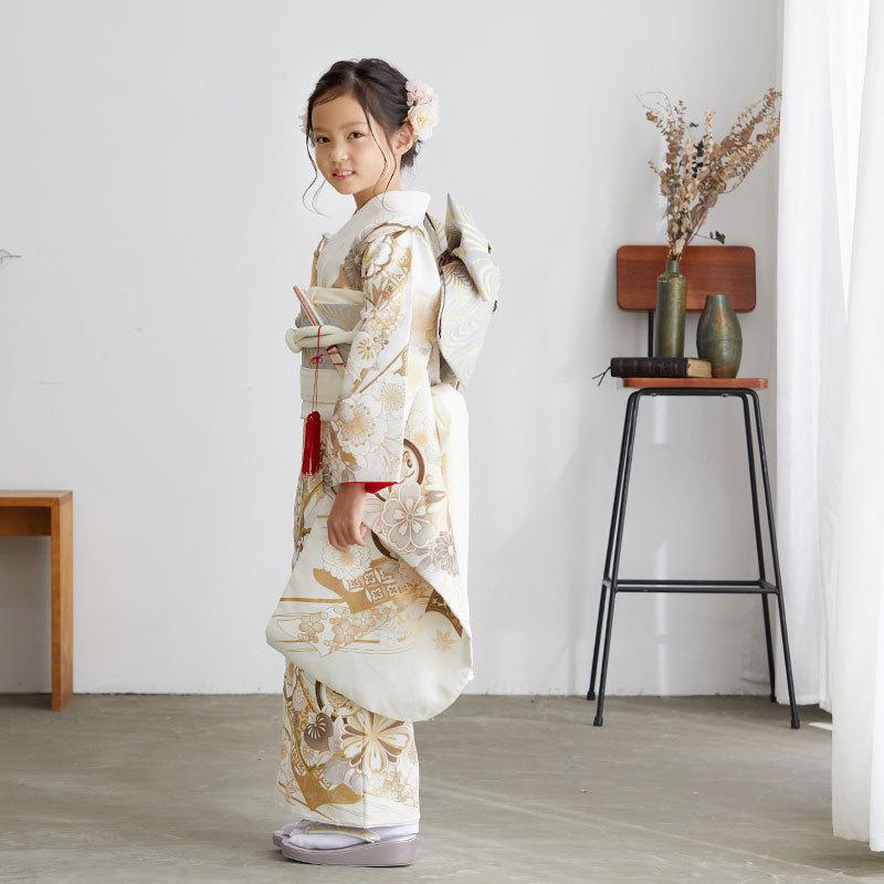 アンティーク水色着物に束ね熨斗の帯セット アンティーク水色着物に束ね熨斗の帯セット