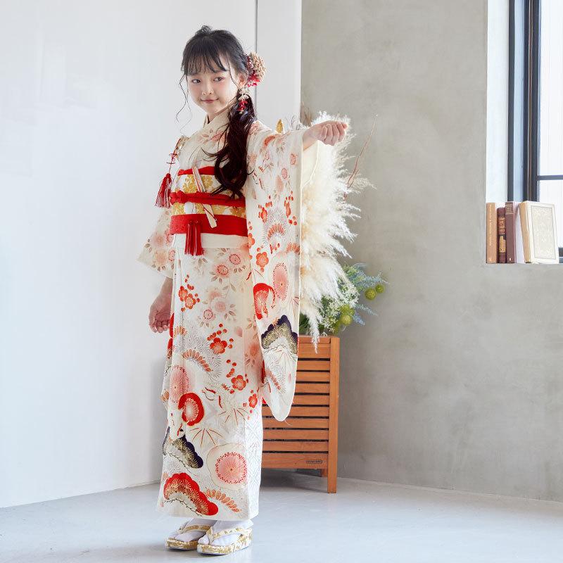 七五三 7歳着物 レンタル フルセット 紅一点 ブランド着物 オフ