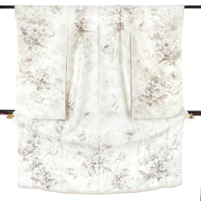 七五三 7歳着物 レンタル フルセット ジルスチュアート ブランド着物  オフホワイト 草花 女の子 七歳 753 四つ身N113 |  | 09