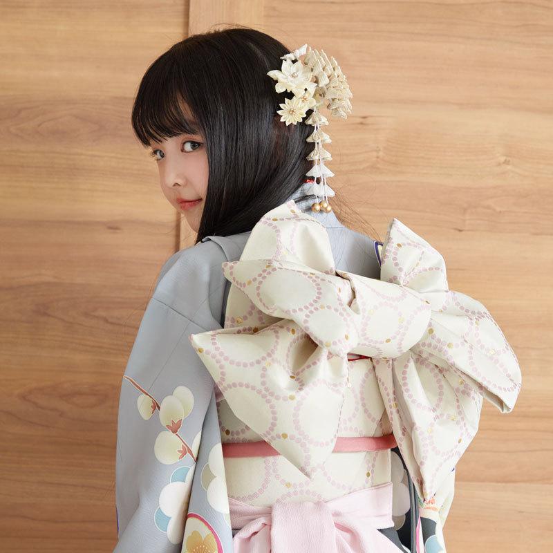 七五三 7歳着物 レンタル フルセット 式部浪漫 ブランド着物 グレー 梅