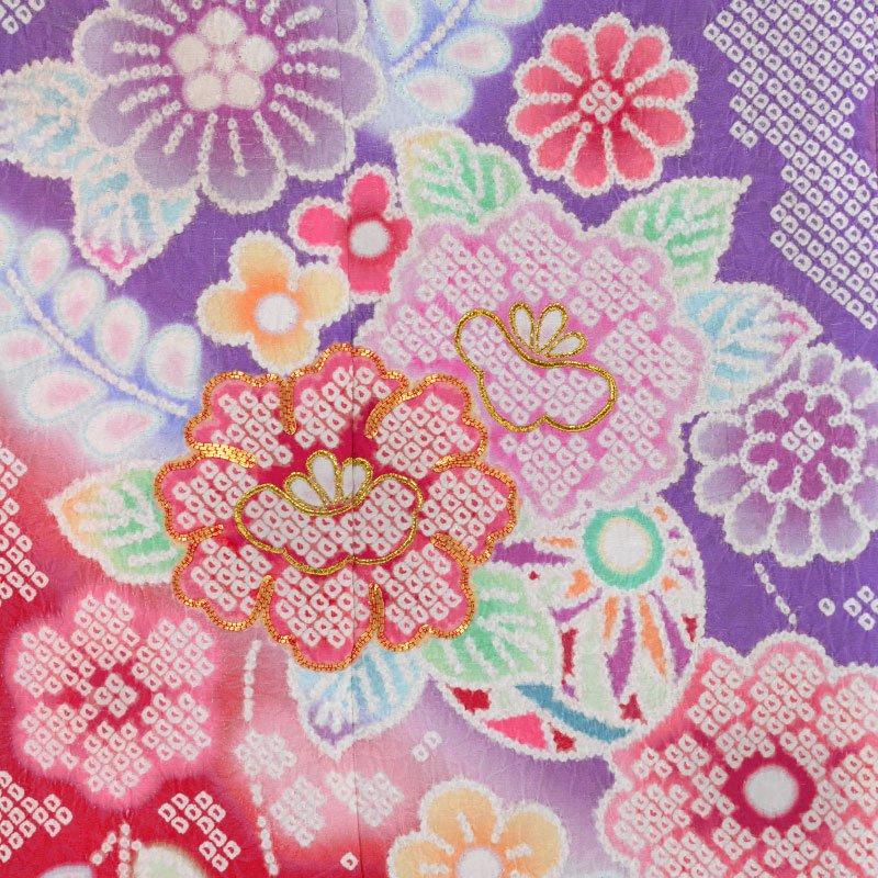 七五三　７歳　着物　フルセット　紫　絞り柄 楽天市場】＼4日20時～クーポンあり／【レンタル】七五三 着物 7