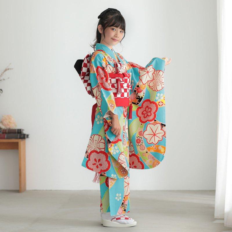 ブランド☆紅一点☆七五三ハーフ成人式☆フルセット 七五三 7歳着物 レンタル フルセット 紅一点 ブランド着物 オフ