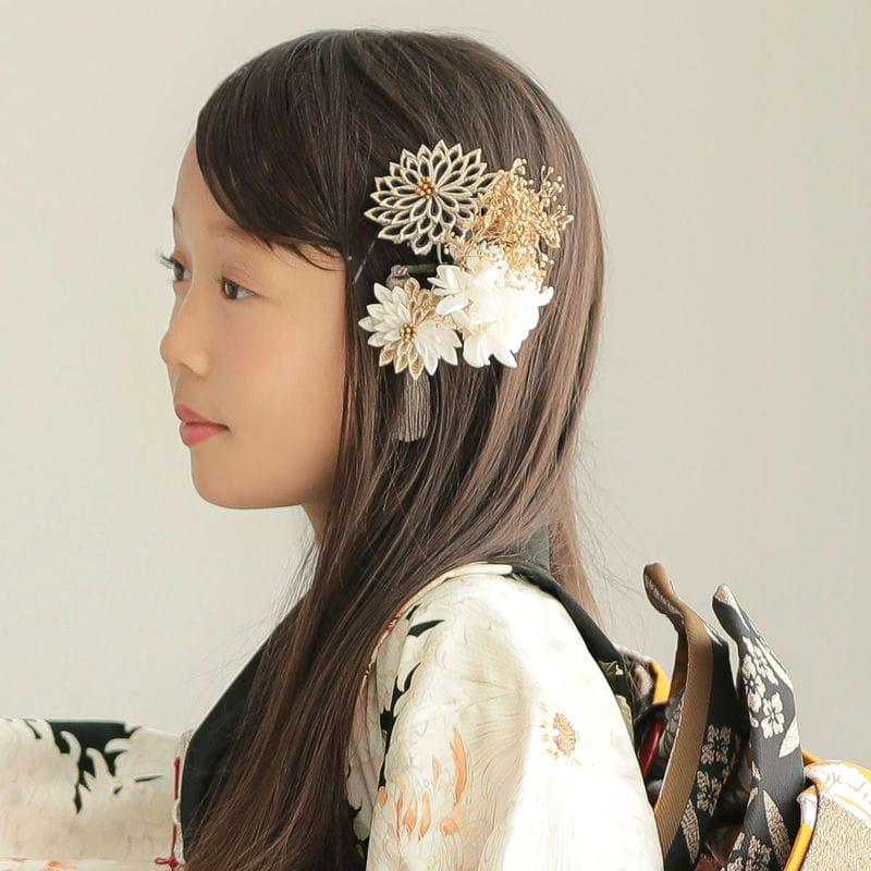 七五三 7歳着物 レンタル フルセット 芸艸堂 ブランド着物 黒 菊 七五三 7歳着物 レンタル フルセット 芸艸堂 ブランド着物 黒 菊