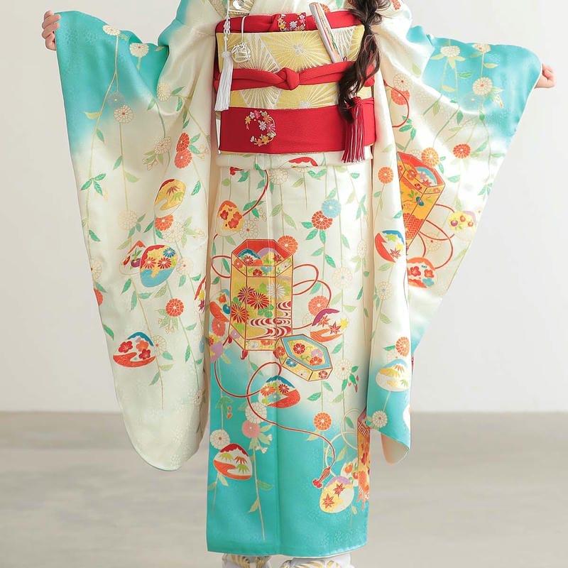 七五三　7歳　正絹　友禅　お着物セット 七五三 着物 7歳 フルセット 日本製 正絹 加賀友禅調 ぼかし染め