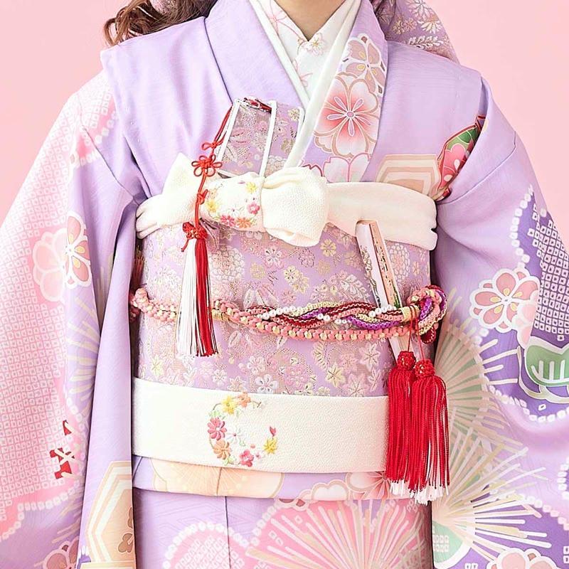 七五三 7歳着物 レンタル フルセット 式部浪漫 ブランド着物 藤色 梅に