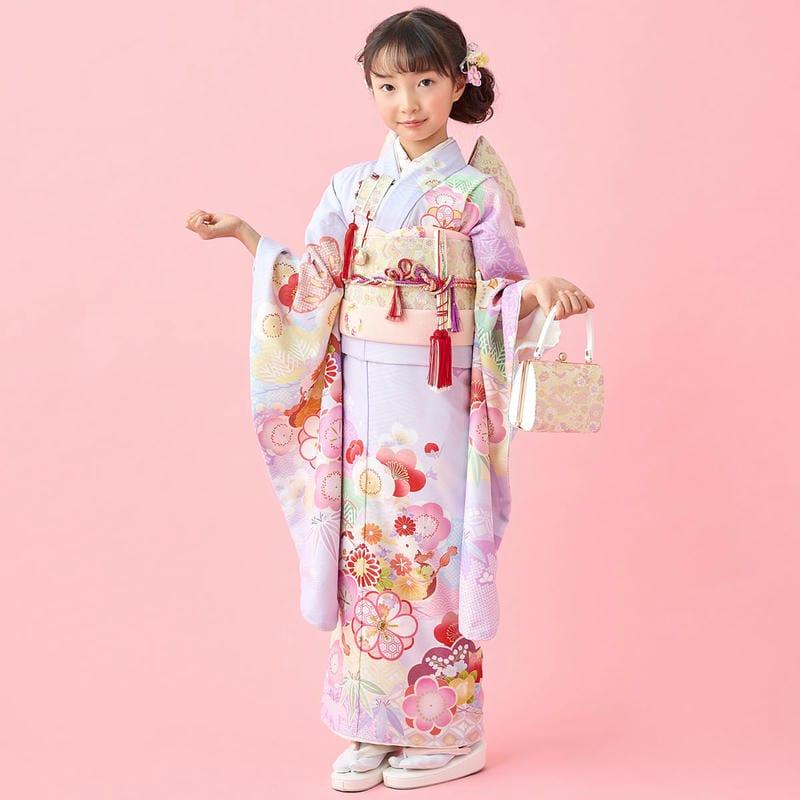 七五三 7歳着物 レンタル フルセット 式部浪漫 ブランド着物 藤色 梅