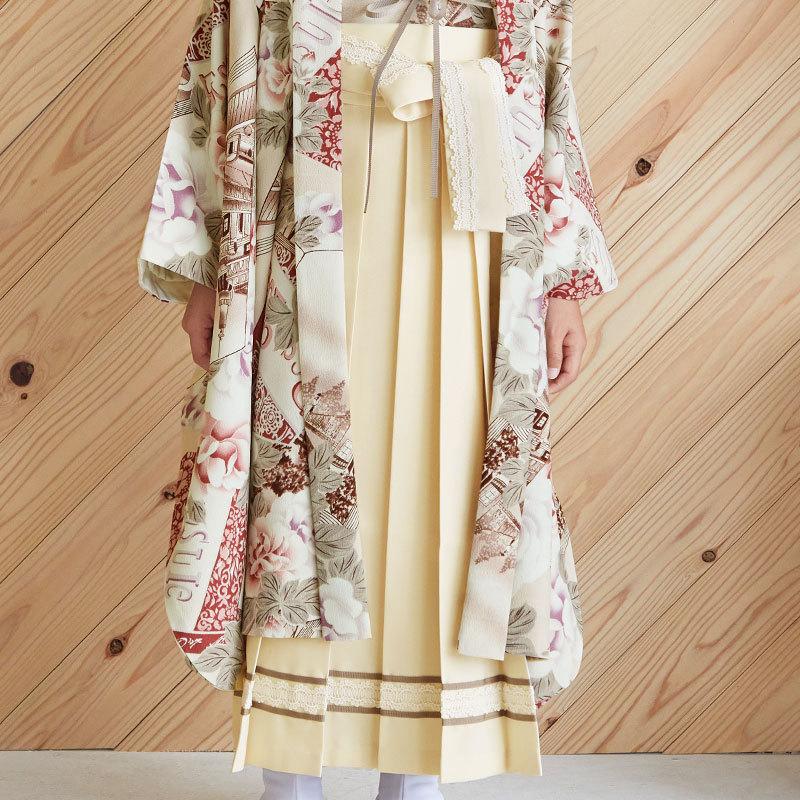 園児袴セール開催中 袴 セット レンタル 女の子 卒園式 九重 ベージュ