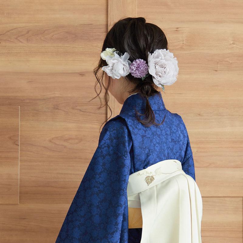 卒園式袴セット★110 袴 セット レンタル 女の子 卒園式 Kami Shibai 青 菫 幼稚園