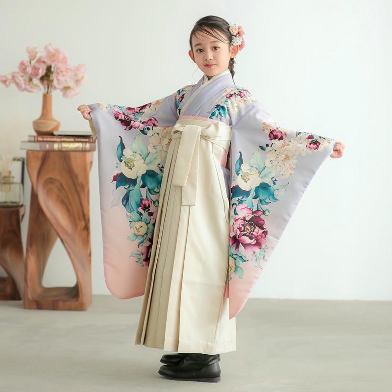 袴 セット レンタル 女の子 卒園式 ICHIHA 薄藤 芍薬 幼稚園 保育園