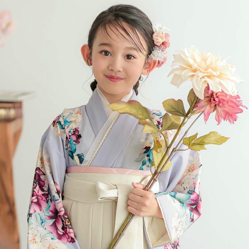 袴 セット レンタル 女の子 卒園式 ICHIHA 薄藤 芍薬 幼稚園 保育園