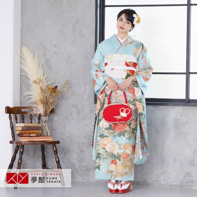 ブランド登録なし - 振袖賃借  細工人の匠技 特選 汕頭刺繍 御所車に四季花(絹) 成年者式 御芽出度 一点物 模範例着付ける小物仕掛ける 相応う身の長141〜153珊 2〜11月利用 R1430 着物、浴衣-レンタル