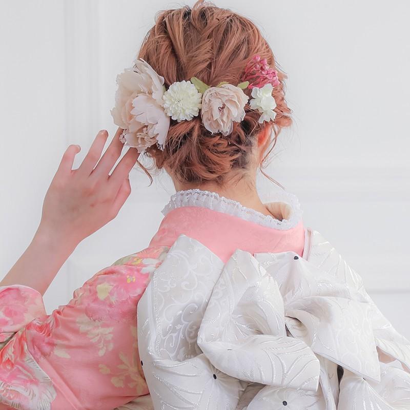 振袖レンタル リズリサ ピンク 薔薇尽し(絹)(R1926) 成人式 結婚式