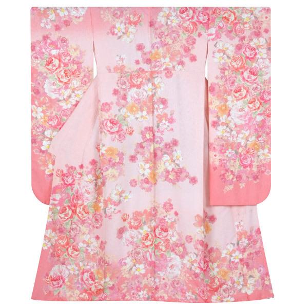 振袖レンタル リズリサ ピンク 薔薇尽し(絹)(R1926) 成人式 結婚式