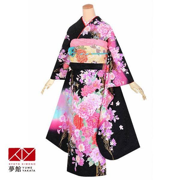 ブランド登録なし - 振袖賃借  黒 桜に洋花(絹) 成年者式 華燭の典 一点物 相応う身たけ154〜165糎 2〜11月利用 R1641