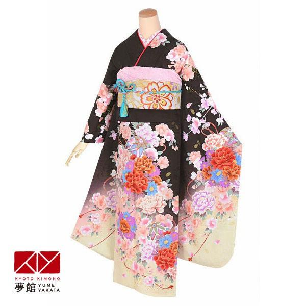 ブランド登録なし - 振袖賃借  濃い茶 塗り付ける花文様(絹) 成年者式 華燭の典 一点物 相応う身たけ155〜159糎 2〜11月利用 R1652