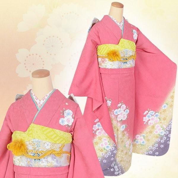 振袖レンタル  ピンク 桜花（絹）(宅) 成人式 結婚式 一点物 対応身長155〜159cm 2〜11月利用 R1785｜yumeyakata｜04