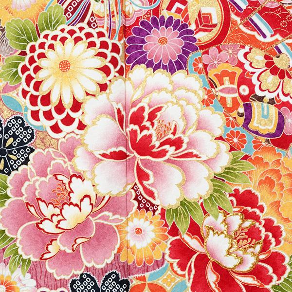 振袖レンタル ピンク 桧扇に花（絹） 成人式 結婚式 対応身長154