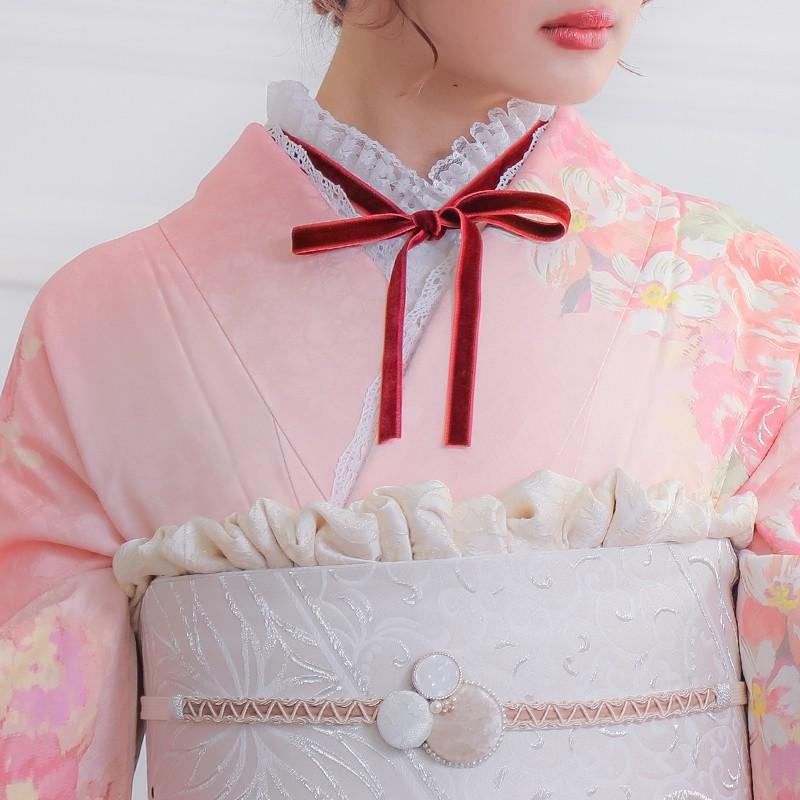 振袖レンタル リズリサ ピンク 薔薇尽し(絹)(R1491) 成人式 結婚式