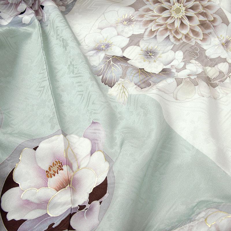 振袖レンタル 玉城ティナ×紅一点 アイスグリーン 花の丸文 成人式 結婚