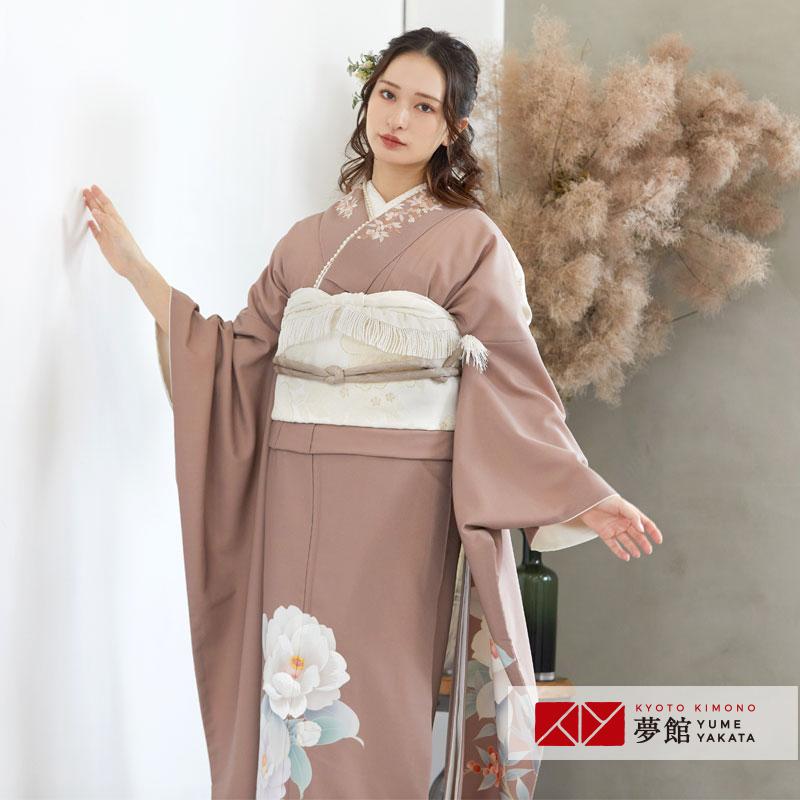 振袖レンタル きもの道楽  薄茶 南天と椿に兎 成人式 結婚式 対応身長154〜165cm 2〜11月利用 R1954