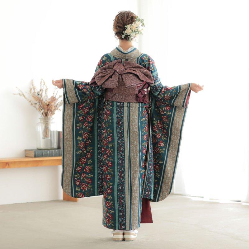 和風館　振り袖　ゴブラン織調薔薇 振袖レンタル 和風館 生成 ゴブラン織調薔薇 成人式 結婚式 対応