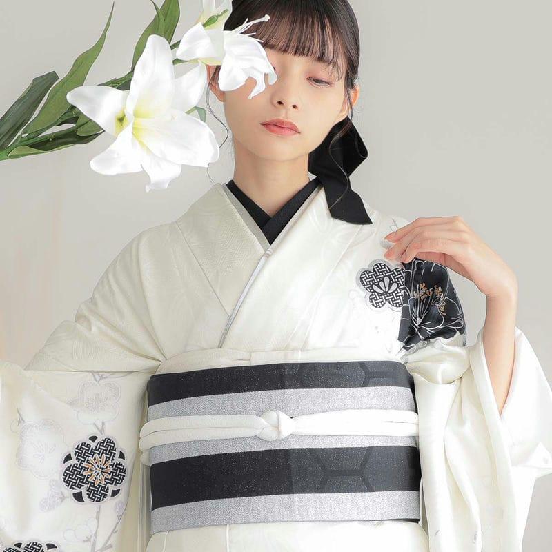振袖レンタル  白 黒梅 成人式 結婚式 対応身長154〜165cm 2〜11月利用 R2122_10